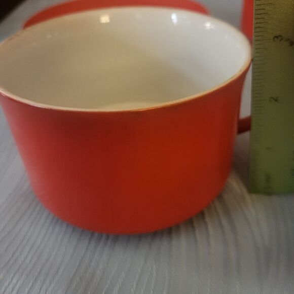 Vintage Pristine '70’s 2 Piece Set-Mod Bright Red Soup Cup and Sandwich Plate - Picture 10 of 11
